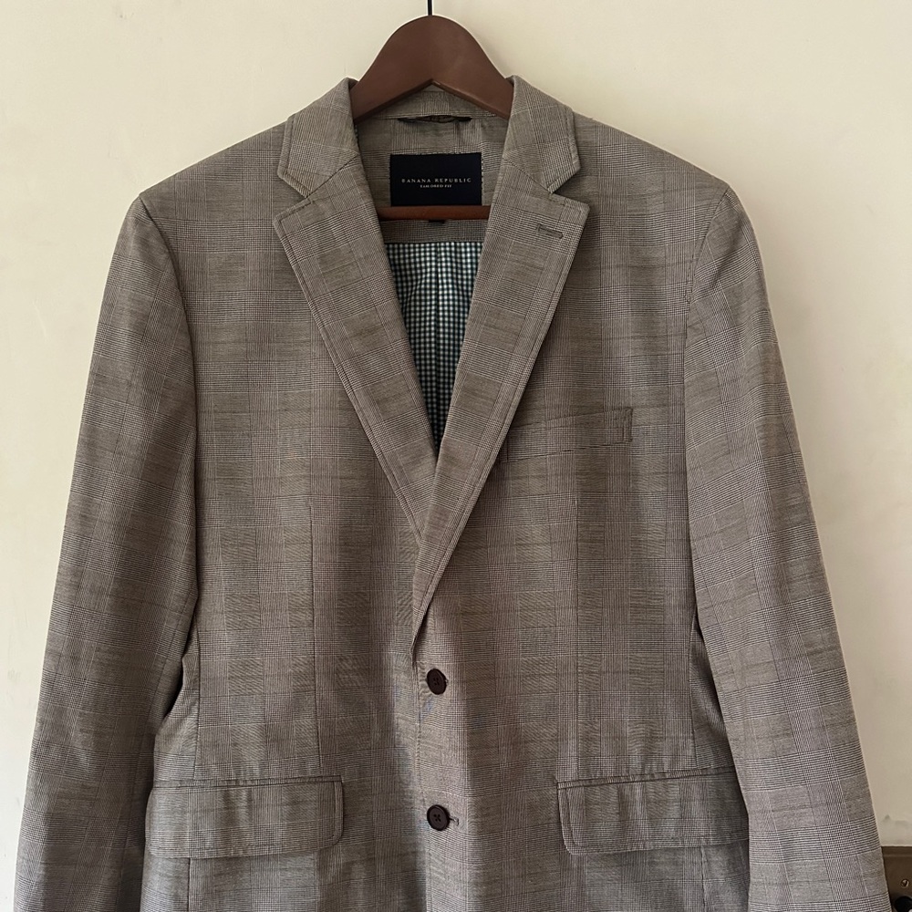 Banana Republic Garment Dye Men's Plaid Blazer Size 40S